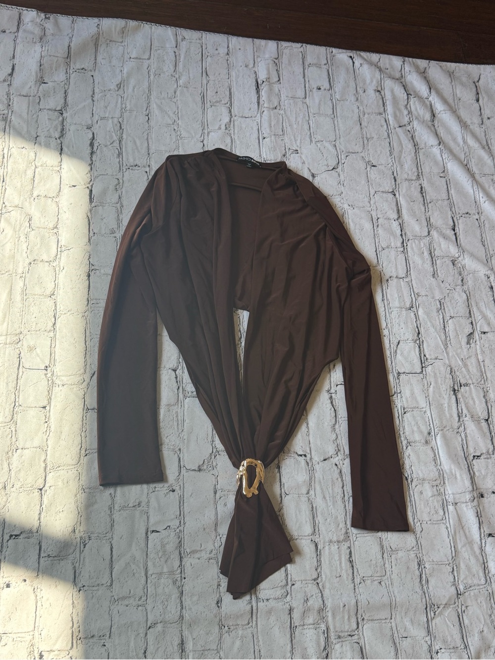 Brown wrap top